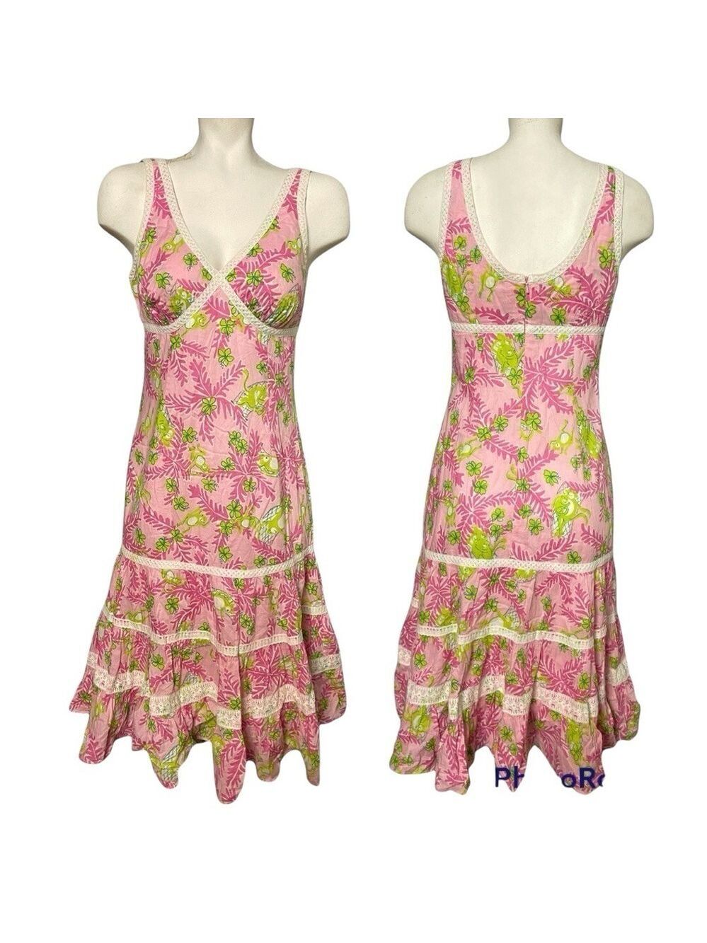 Lilly Pulitzer Women's Mommy & Me Monkey Print Sleeveless Cotton Dress Size 10 - Picture 7 of 16